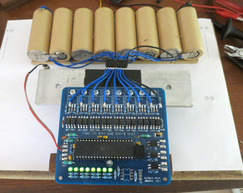 Prototype BMS connected to K2 test pack.